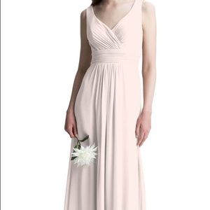 V-Neck Chiffon A-Line Gown - Blush